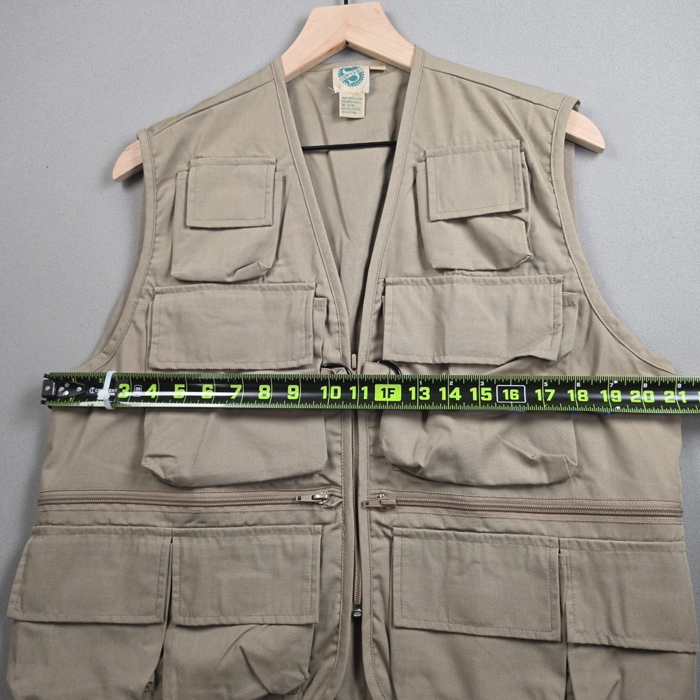 Sawyer's 1992 Avon Vintage Safari Fishing Photo Vest Men's M Khaki Tan Cargo Zip - Picture 8 of 10